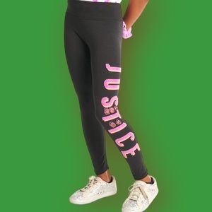 Justice Girls Branded Graphic Logo Legging Leggings. Adorable and Fun. NWT.